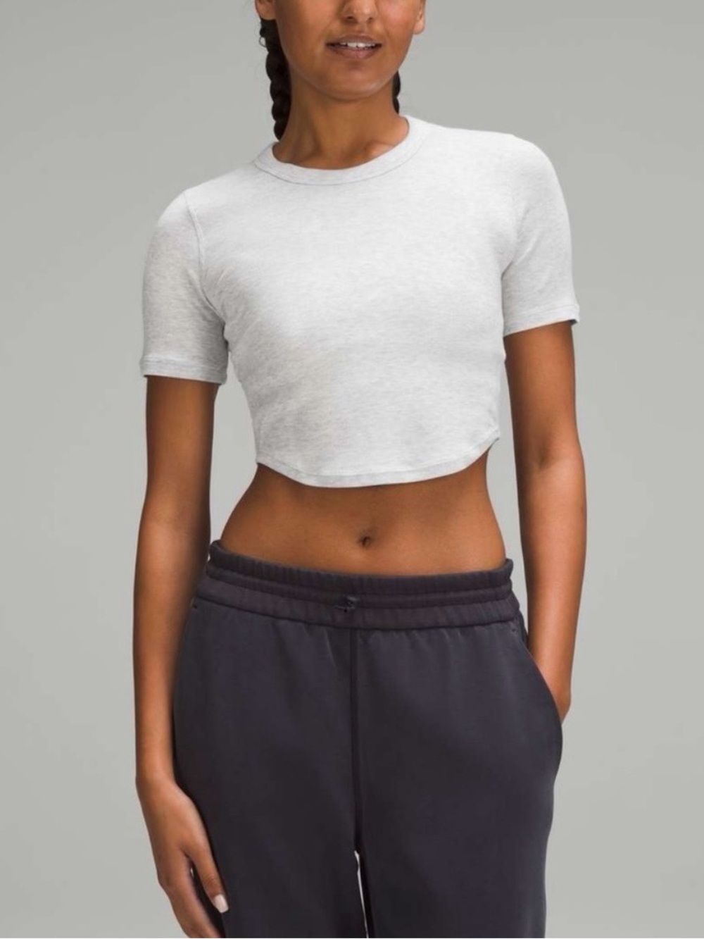 Lululemon Cropped Curved Hem Tee